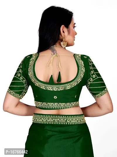 Stylish Art Silk Green Saree With Blouse piece-thumb4