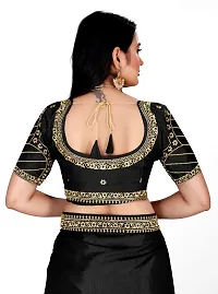 Stylish Art Silk Black Saree With Blouse piece-thumb3