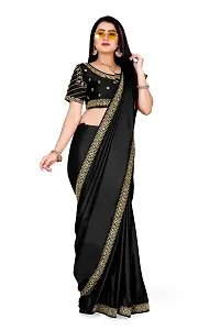 Stylish Art Silk Black Saree With Blouse piece-thumb2