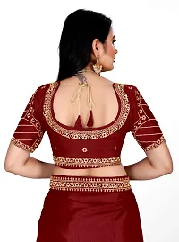 Stylish Art Silk Maroon Saree With Blouse piece-thumb3