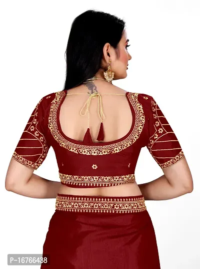 Stylish Art Silk Maroon Saree With Blouse piece-thumb4