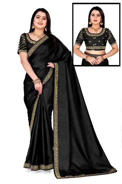 Attractive Art Silk Saree with Blouse piece 