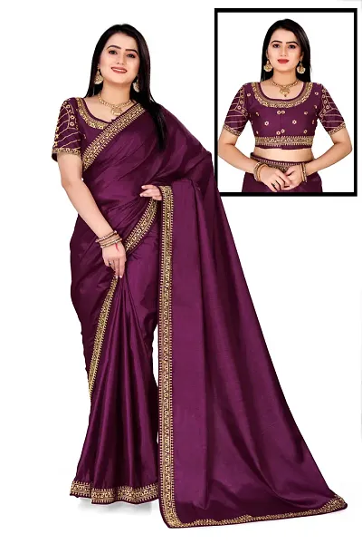 Stylish Art Silk Saree With Blouse piece