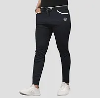 Stylish Black Cotton Blend Solid Regular Track Pants For Men Pack Of 2-thumb1