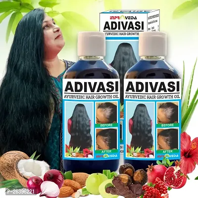 INPROVEDA Adivasi Herbal Hair Growth Oil Controls Hairfall Strong and Healthy Hair Repairs Frizzy Hair Nourishment - 200ml-thumb0