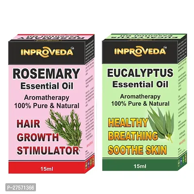 Inproveda Rosemary Essential Oil  Eucalyptus Essential Oil (Nilgiri Oil) I Pure  Natural - 15ml + 15ml-thumb0