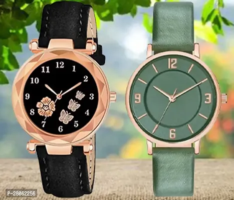 Modern Fashion 2 Watch Combo For Women And Girls-thumb0