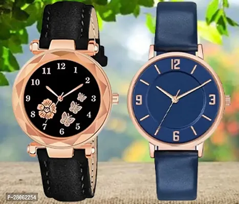 Modern Fashion 2 Watch Combo For Women And Girls