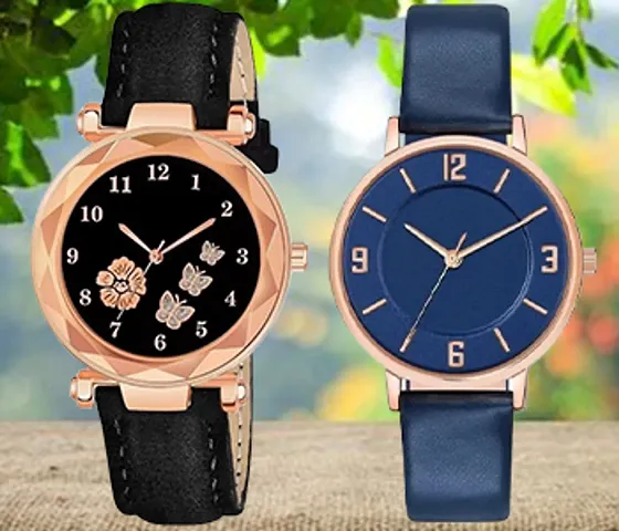 Modern Fashion 2 Watch Combo For Women And Girls