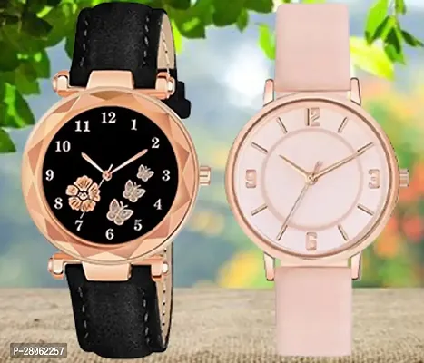 Modern Fashion 2 Watch Combo For Women And Girls