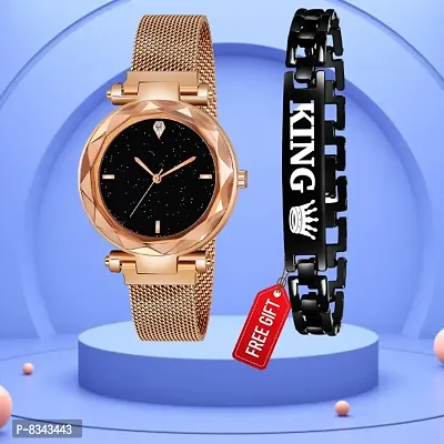 Classy Mesh Analog Watches for Womens with Bracelet