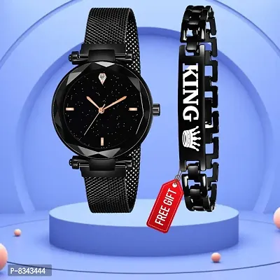 Classy Mesh Analog Watches for Womens with Bracelet-thumb0