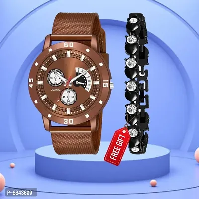 Buy Unique Design Black Dial Pu Belt Analog Men Watch With Free Gift Diamond Black Women girl Brecelet Online In India At Discounted Prices
