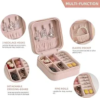 Jewellery Organizer Mini PU Leather Zipper Portable Storage Box Case with Dividers Container for Rings, Earrings, Necklace Home Organizer, Bracelet, Pendant-thumb1