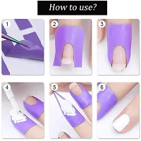 Pack Of 2 Nail Polish Protector, 1 Sheets 10 Piece Disposable Peel Off Sticker U-Shape Spill Proof Stickers Manicure Protector Tape for Nail Art Painting Strips for Women Girl Nail Art-thumb1