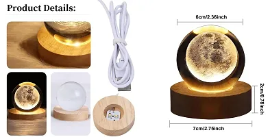 3D Crystal Ball Night Lamp With Woodern Base-thumb3