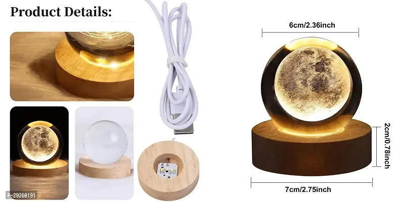 3D Crystal Ball Night Lamp With Woodern Base-thumb4