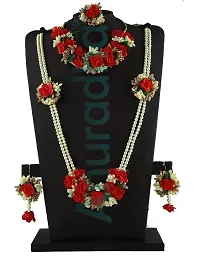 Anuradha Art? Jewellery Multi Colour Artificial Flower Necklace Combo Set | Baby Shower Jewellery Set | Haldi, Mehndi, Sangeet, Godbharari, Maternity Shoot Jewellery(Flower Necklace Set No-1) For Women-thumb1