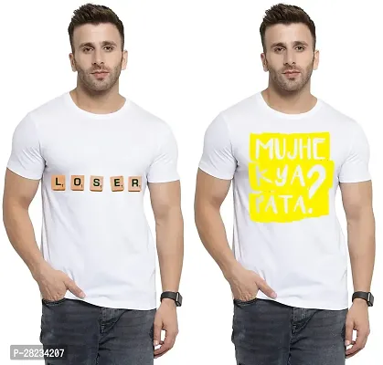 Reliable Cotton Printed Tees For Men Pack Of 2