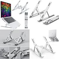 White Metal Laptop Stand,Adjustable Aluminum Laptop Stand - Foldable, Ventilated, Portable Stand for Desk  Tabletop, Compatible for 13-15 inch Laptops-thumb4