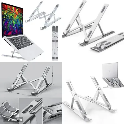 White Metal Laptop Stand,Adjustable Aluminum Laptop Stand - Foldable, Ventilated, Portable Stand for Desk  Tabletop, Compatible for 13-15 inch Laptops-thumb5