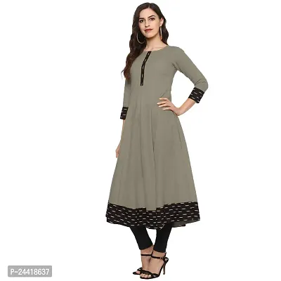 Women Solid Cotton Blend Anarkali Kurta-thumb3