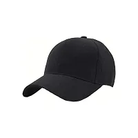 Royal  Black Cotton Adjustable Unisex Cap Sun Hat for Summers Outdoor Activites Pack of 1-thumb2