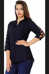 Women Rayon Solid Shirt Top-thumb1