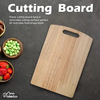 C4W Wooden Chopping Board Vegetables and Fruits Wooden Cutting Board Brown Pack of 1 Dishwasher Safe-thumb2