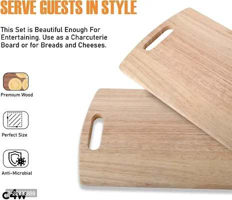 C4W Wooden Chopping Board Vegetables and Fruits Wooden Cutting Board Brown Pack of 1 Dishwasher Safe-thumb3