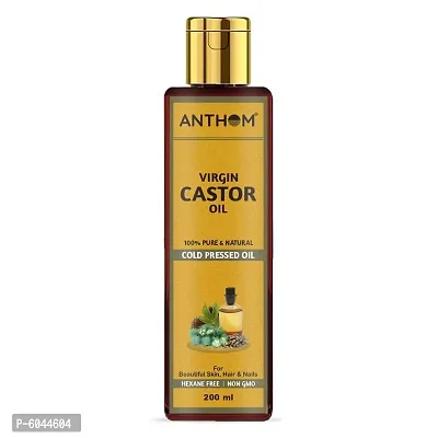 ANTHOM Premium Cold Pressed Castor Oil - Pure and Virgin Grade - for Healthy Hair and Skin - 200 ML-thumb0