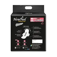 Newfeel Maxi Jumbo Sanitary Pad/Napkins | Size- XXXL- Pack of 40 Pads + 10 Panty Liners Free! Advanced Anti-bacterial Sanitary Pads with Dry Gel Technology for 100% Leak-Proof Protection Day and Night-thumb1