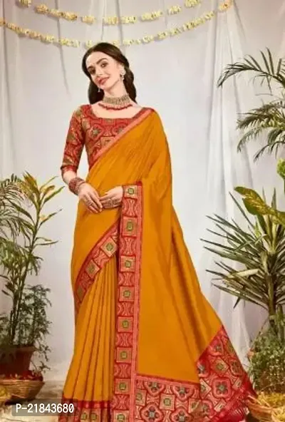 Stylish Fancy Designer Vichitra Silk Saree With Blouse Piece For Women