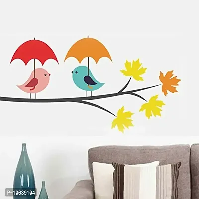 Decals Design 'Birds Under Umbrella' Wall Sticker (PVC Vinyl, 25 cm x 70 cm)-thumb5