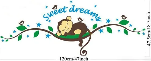 Decals Design StickersKart Wall Stickers Sweet Dreams Sleeping Monkey Nursery (Multi-Colour)-thumb4