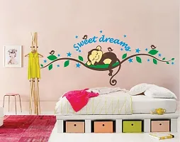 Decals Design StickersKart Wall Stickers Sweet Dreams Sleeping Monkey Nursery (Multi-Colour)-thumb2