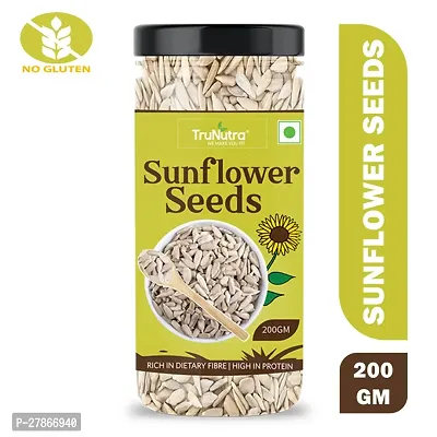 TruNutra_ Sunflower Seeds For Eating | Zinc  Fiber Rich  Light Snack | 100% Natural Raw Sunflower Seeds 200gm