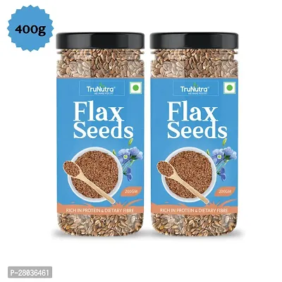 TruNutra_ Flax Seeds For Weight Loss | Rich With Omega-3  Protein Diet Alsi | Prebiotic Rich Flax | Hair Growth Seed 400gm (Each 200g)