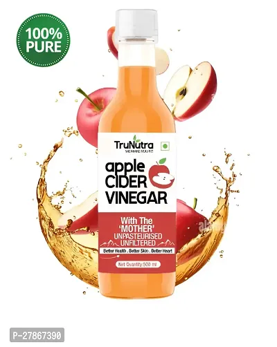 TruNutra_ Apple Cider Vinegar With Mother | 100% Natural  Unfiltered Acv | Boost Digestion  Gut Health 500ml