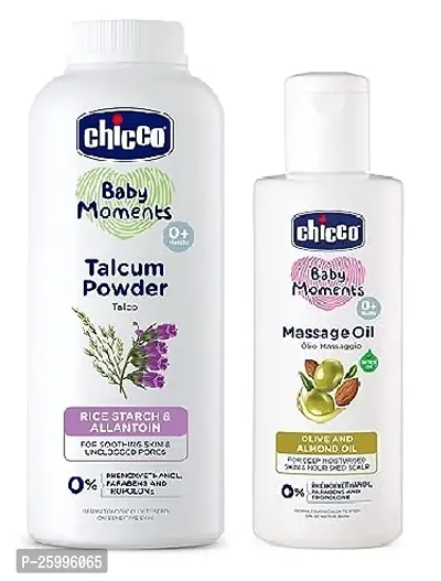 Chicco Baby Moments Talcum Powder 300 gm massage oil 200ml