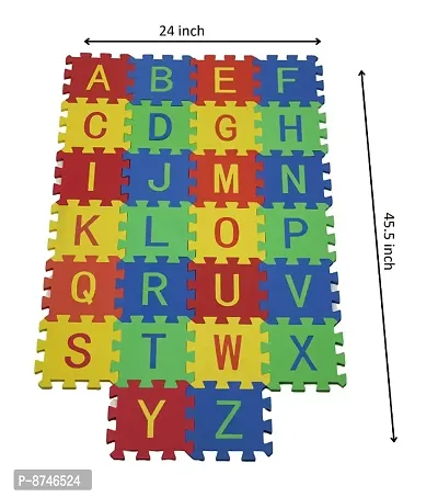 Kids mat 36 Pieces Mini Puzzle Foam Mat for Kids, Interlocking Learning Alphabet and Number Mat for Kids - Multi-Color-thumb0