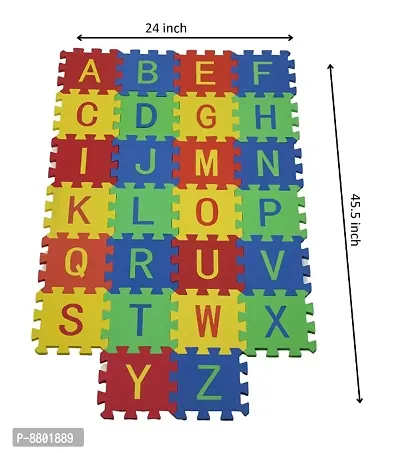 Eva Foam Capital Alphabets and Numbers Learning Interlocking Puzzle Foam Mat for Kids (Multicolor)-thumb0
