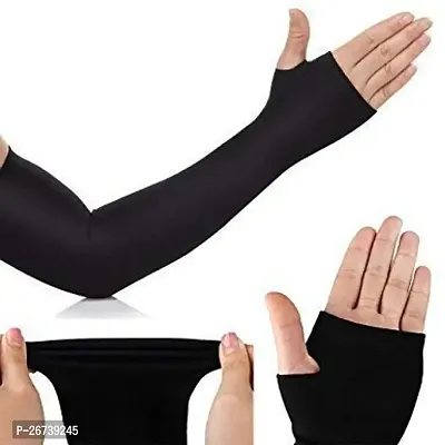 Trendy Black Riding Arm Sleeve Gloves Pack Of 2-thumb2