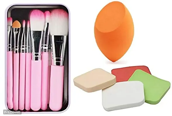 SWIPA Makeup Brush set of 7 with 6Pcs Sponge puff blender -(pack of 13)