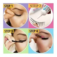 5 PAIR EYELASH, EYELASH GLUE, EYELASH CURLER WITH 36 HRS EYELINER COMBO KIT-thumb3