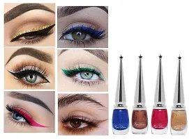 SWIPA Eye Makeup Kit - Waterproof eyeliner gel Black  Brown With 2 Brush Eyeliner Mascara 36hrs Eyeliner Pen Kajal 6 Pcs Multicolor Eyeliner-thumb2