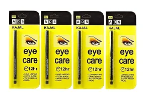 RKR ADS Eyecare Kajal Pencil - Kajal for Eye Waterproof Black Combo Pack Colossal Super Black Colour (Pack of four)-thumb2