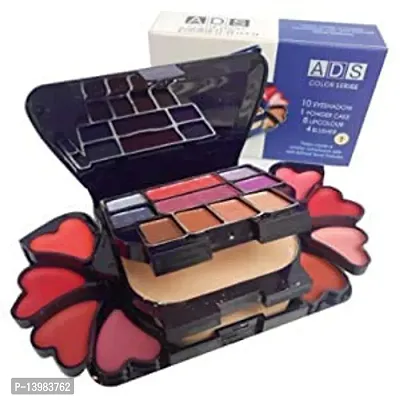 SWIPA Color Series Makeup Kit 8 Eyeshadow, 1 Power Cake, 8 Lip Color, 2 Blusher,Puff,36hrs Eyeliner-thumb2