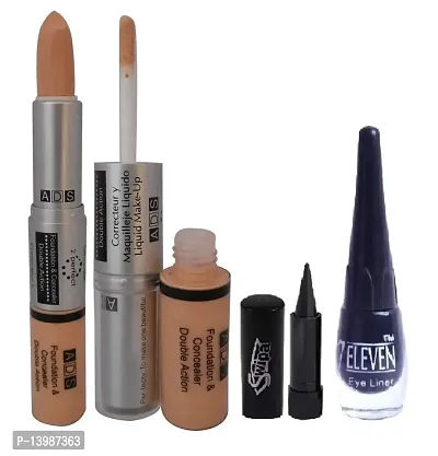 SWIPA Kajal+2in1 Foundation And Concealer Duble Action+7Eleven Eyeliner (4 Items in the set)