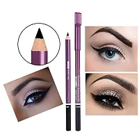 SWIPA 6pcs Mostrizing Lipstick+kajal+Makeup Kit+Eyeliner+2Pcs Eyebrow Pencil+Blender Puff Set Of-12-thumb2